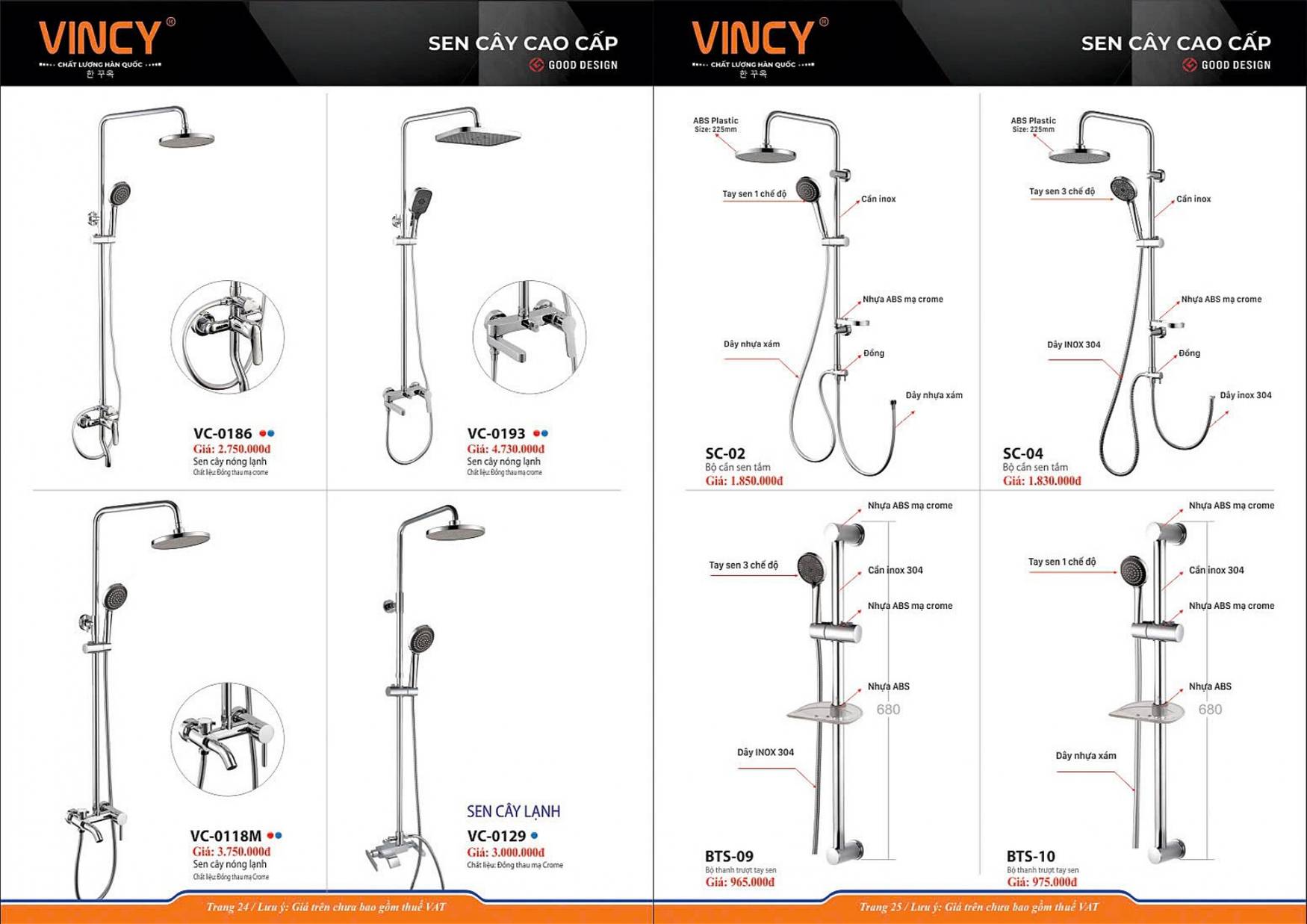 Thiết bị vệ sinh VINCY Catalogue và Bảng giá mới nhất 2025 /Page 13